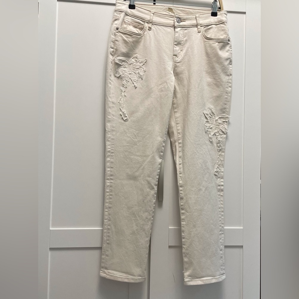 Tommy Bahama - off white Jeans with Palm Tree Design